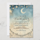 Chic We're Over the Moon Boy Baby shower Kaart (Voorkant)