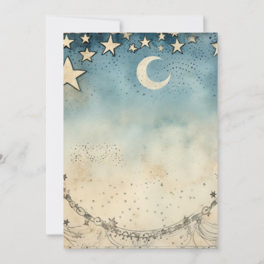 Chic We're Over the Moon Boy Baby shower Kaart (Achterkant)