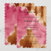 Chic Western Roze Crème Goud Cowgirl Koeienhuid Kaart (Voorkant / Achterkant)