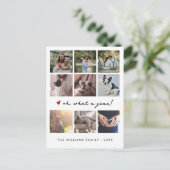 Chic What a Year Modern Mutiple Photo Collage Feestdagenkaart (Staand voorkant)