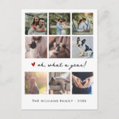 Chic What a Year Modern Mutiple Photo Collage Feestdagenkaart (Voorkant)