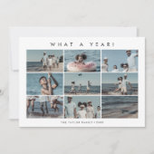 Chic What A Year Photo Collage Kerstmis Feestdagenkaart (Voorkant)