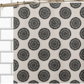 Chic Wheel Pattern Mocha Brown Douchegordijn