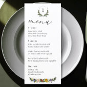 Chic Whimsical  Bloemen monogram bruiloft Menu