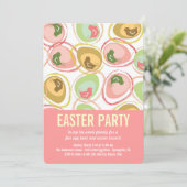 Chic Whimsical Chicken Easter Hunt Party Invite Kaart (Staand voorkant)