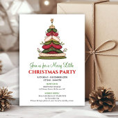 Chic whimsical Christmas tree winter party invite Kaart