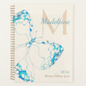 Chic Whimsical Elegant Butterfly Monogram Quote Planner (Voorkant)
