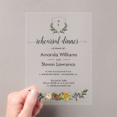 Chic Whimsical  Floral repetitie diner Acryl Uitnodigingen (Insitu (Draagbaar))