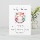 Chic Whimsical Owl Baby shower Kaart (Staand voorkant)