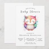 Chic Whimsical Owl Baby shower Kaart (Voorkant / Achterkant)