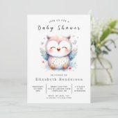 Chic Whimsical Owl Baby shower Kaart (Staand voorkant)