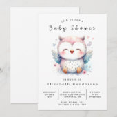 Chic Whimsical Owl Baby shower Kaart (Voorkant / Achterkant)