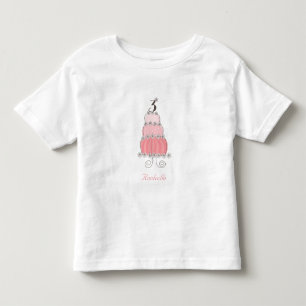 Chic Whimsical Pink Cake Girl's 3e verjaardag Kinder Shirts
