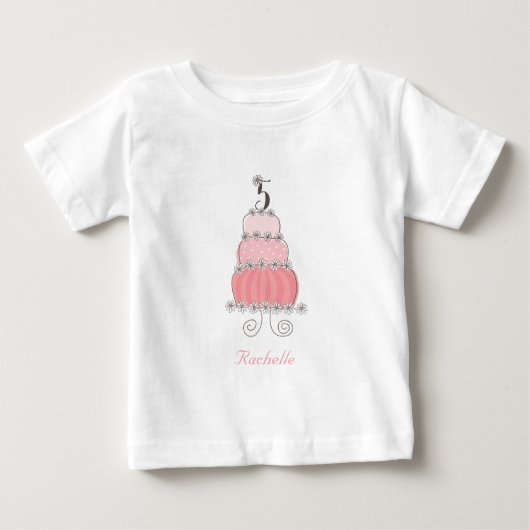 Chic Whimsical Pink Cake Girl's 5e verjaardag (Voorkant)