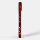 Chic whimsical red black glitter monogram Case-Mate iPhone case (Achterkant / Rechts)