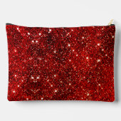 Chic whimsical red black glitter monogram etui (Achterkant)