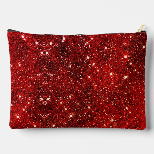 Chic whimsical red black glitter monogram etui (Achterkant)