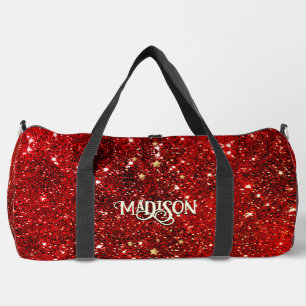 Chic whimsical red black glitter monogram plunjezak