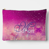 Chic whimsical roze fuchsia ombre glitter monogram etui (Voorkant)