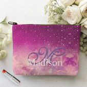 Chic whimsical roze fuchsia ombre glitter monogram etui