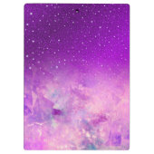 Chic whimsical roze paarse ombre glitter monogram klembord (Achterkant)