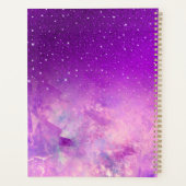 Chic whimsical roze paarse ombre glitter monogram planner (Achterkant)