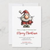 Chic Whimsical Santa Classic Festive Greeting Card Feestdagenkaart (Voorkant)
