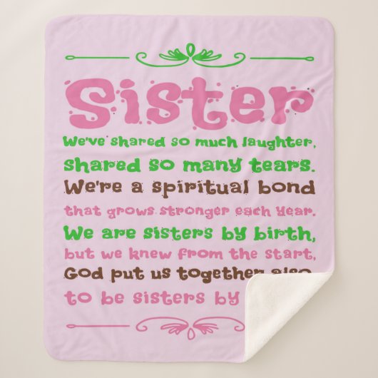 Chic Whimsical Sister Quote Gezegden Sherpa Deken (Voorkant)