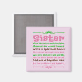 Chic Whimsical Sister Quote Magneet (Voorkant / Achterkant)