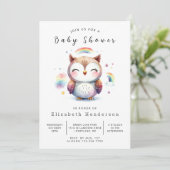 Chic Whimsy Owl Baby shower Kaart (Staand voorkant)