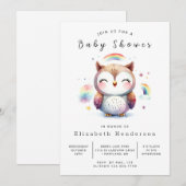 Chic Whimsy Owl Baby shower Kaart (Voorkant / Achterkant)