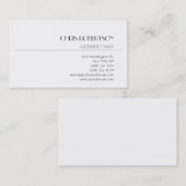 Chic White Background Modern Visitekaartje (Voorkant / Achterkant)