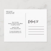 Chic White Bewaar de datum 4-foto collage Aankondigingskaart (Achterkant)