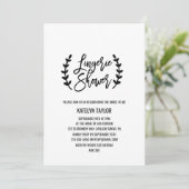 Chic White Black Olive Branches Lingerie Shower Kaart (Staand voorkant)