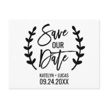 Chic White Black Olive Branches slaan onze datum o