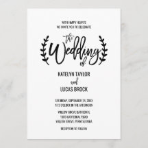 Chic White Black Olive Branches Wedding