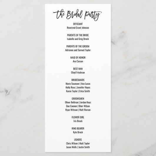 Chic White Black Olive Branches Wedding Programme Programmakaart (Achterkant)