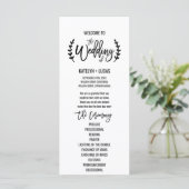 Chic White Black Olive Branches Wedding Programme Programmakaart (Staand voorkant)