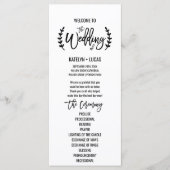 Chic White Black Olive Branches Wedding Programme Programmakaart (Voorkant)