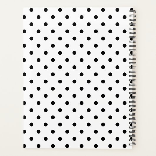 Chic White Black Polka Dots Pattern Planner (Achterkant)