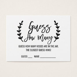Chic White Black Raad hoeveel Kisses Kaarten gamen Visitekaartjes