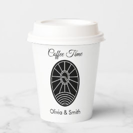 Chic White & Black Stylish Winter Event Paper Cup Papieren Bekers