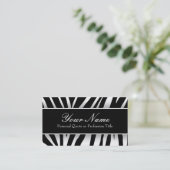 Chic White & Black Zebra Stripes Visitekaartjes (Staand voorkant)