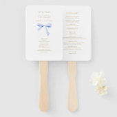 Chic White | Blauwe lintknoop Handwaaier (Voorkant en achterkant)