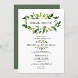 Chic White Bloom | Bridal Brunch Wedding Kaart