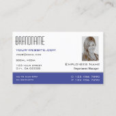 Chic White Blue en Black met Photo Professional Visitekaartje (Achterkant)