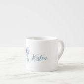 Chic White Blue Floral Bow Espresso Kop (Voorkant rechts)