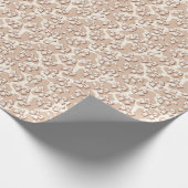 Chic White Bow & Beige Koe Print Halloween Cadeaupapier (Hoek)