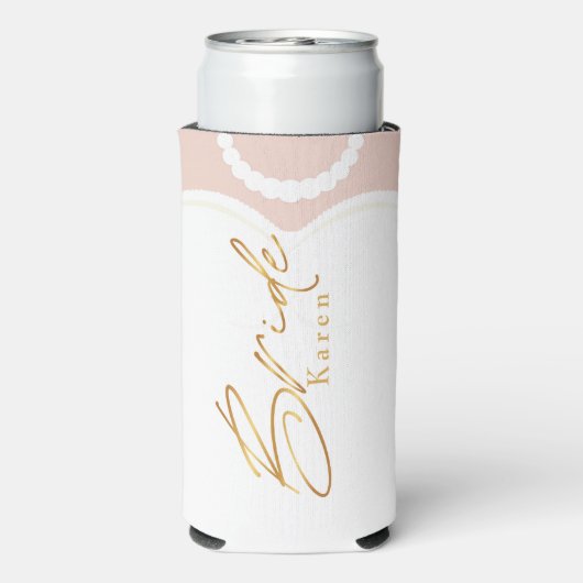 chic white bridal bridal party bachelorette seltzer blikjeskoeler (Seltzer Achterkant)