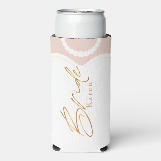 chic white bridal bridal party bachelorette seltzer blikjeskoeler (Seltzer Voorkant)